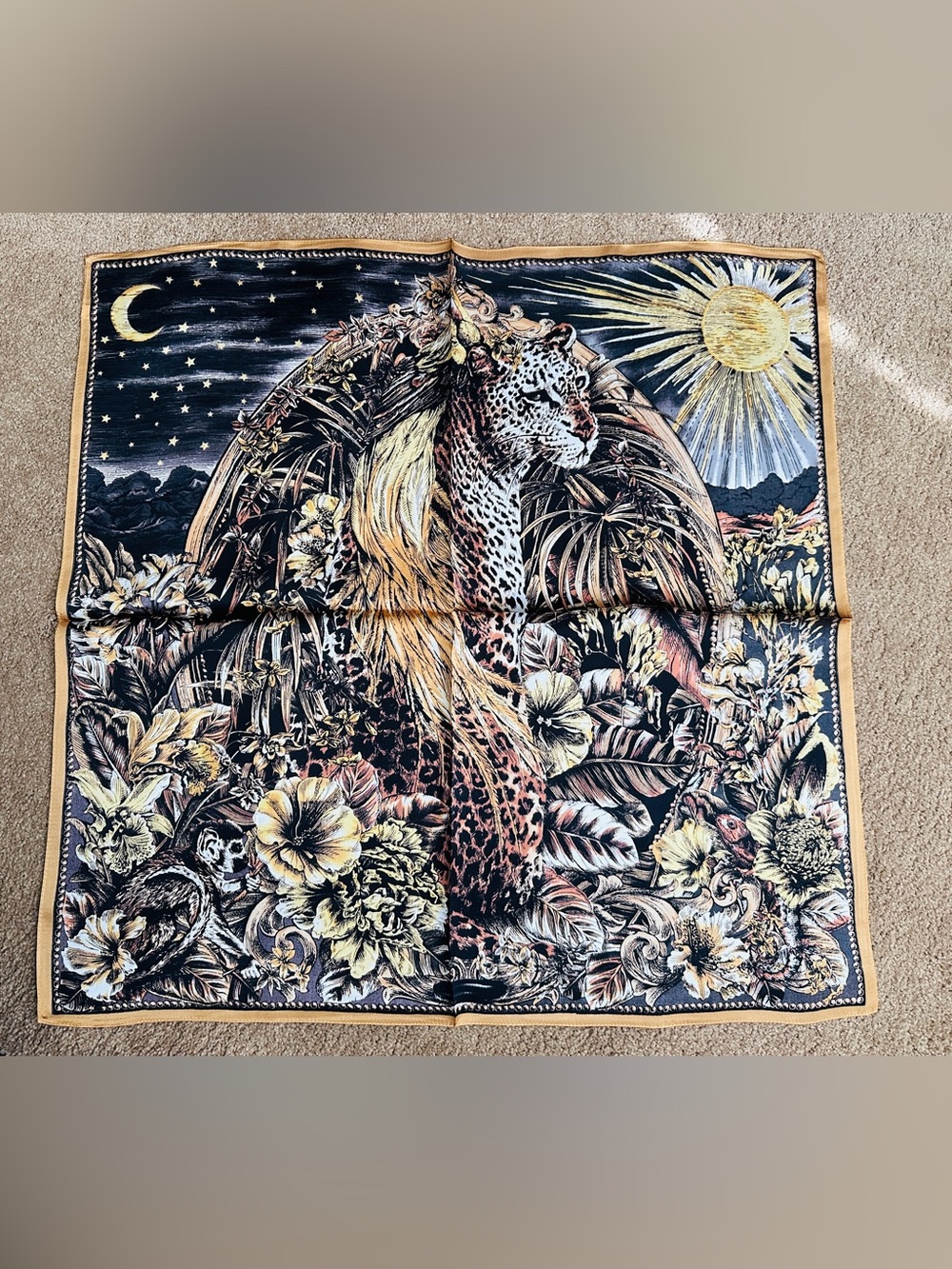 100% Mulberry Silk Scarf - Jungle